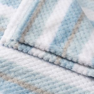 Baby Blanket Blue Stripe by Button & Stitches